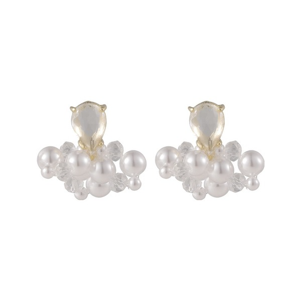 Wholesale pearl crystal flower alloy earrings JDC-ES-W406 Earrings JoyasDeChina Wholesale Jewelry JoyasDeChina Joyas De China
