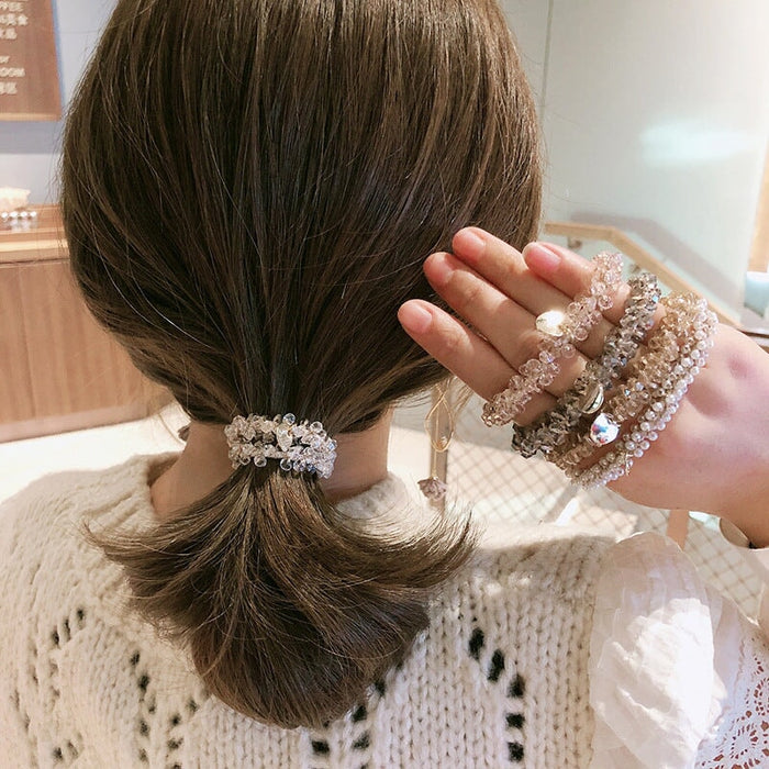 Wholesale pearl crystal hair rope JDC-HS-KX003 Hair Scrunchies 柯羡 Wholesale Jewelry JoyasDeChina Joyas De China