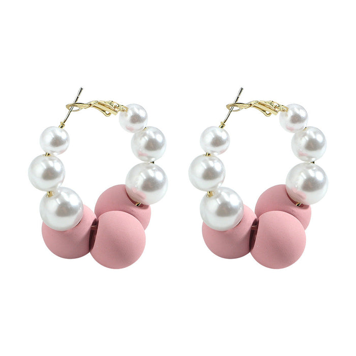Wholesale pearl earrings JDC-ES-V126 Earrings JoyasDeChina Pink Wholesale Jewelry JoyasDeChina Joyas De China