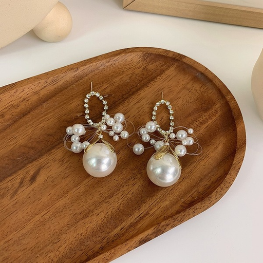 Wholesale pearl fish line alloy earrings JDC-ES-W386 Earrings JoyasDeChina Wholesale Jewelry JoyasDeChina Joyas De China