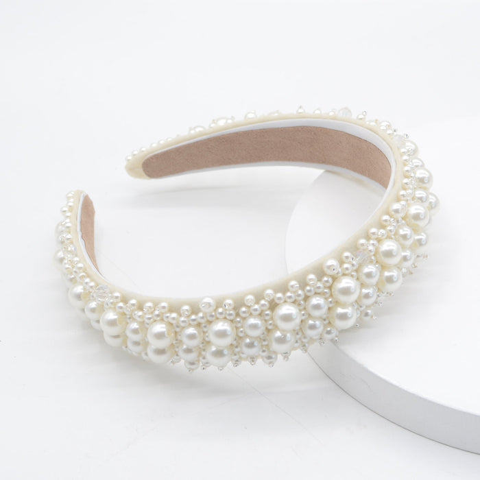 Wholesale pearl flannel headband JDC-HD-Yul053 Headband 雨灵 Wholesale Jewelry JoyasDeChina Joyas De China