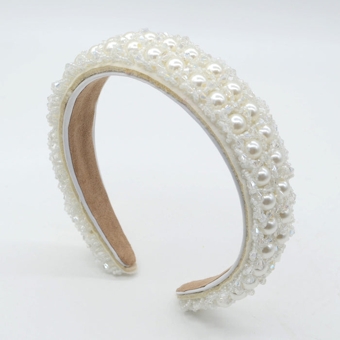 Wholesale pearl flannel headband JDC-HD-Yul060 Headband 雨灵 Wholesale Jewelry JoyasDeChina Joyas De China