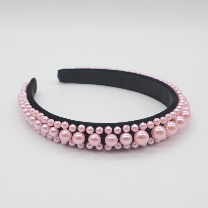 Wholesale pearl flannel headband JDC-HD-Yul066 Headband 雨灵 Wholesale Jewelry JoyasDeChina Joyas De China
