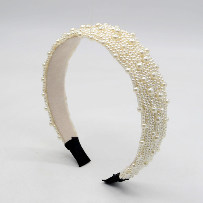 Wholesale pearl flannel headband JDC-HD-Yul069 Headband 雨灵 Wholesale Jewelry JoyasDeChina Joyas De China
