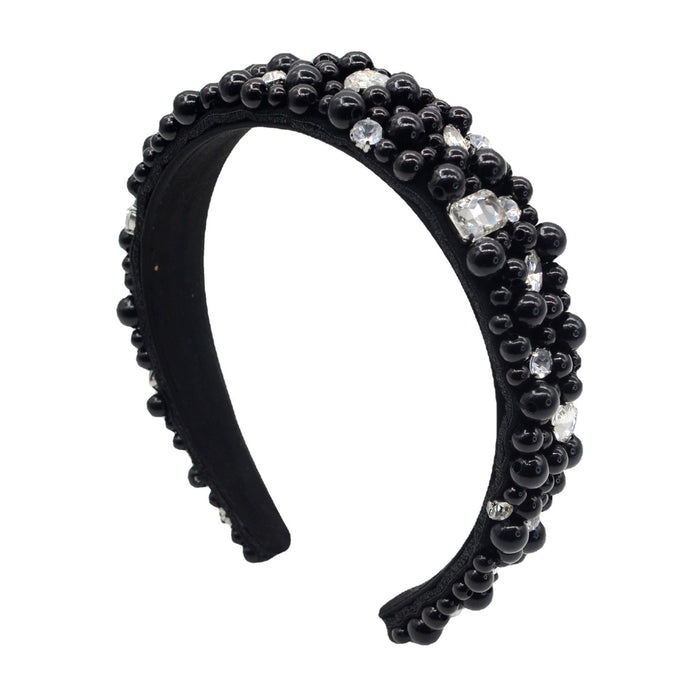 Wholesale pearl flannel rhinestone headband JDC-HD-Yul068 Headband 雨灵 Wholesale Jewelry JoyasDeChina Joyas De China