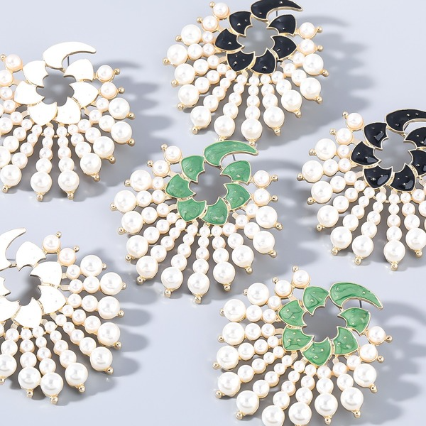 Wholesale pearl flower alloy earrings JDC-ES-JL114 Earrings JoyasDeChina Wholesale Jewelry JoyasDeChina Joyas De China
