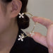 Wholesale pearl flower diamond-encrusted alloy ear clips JDC-ES-ChiH009 Earrings 池豪 Wholesale Jewelry JoyasDeChina Joyas De China