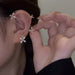 Wholesale pearl flower diamond-encrusted alloy ear clips JDC-ES-ChiH009 Earrings 池豪 Wholesale Jewelry JoyasDeChina Joyas De China