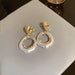 Wholesale pearl gold Love Earrings JDC-ES-BY-081 Earrings 宝钰 golden Wholesale Jewelry JoyasDeChina Joyas De China