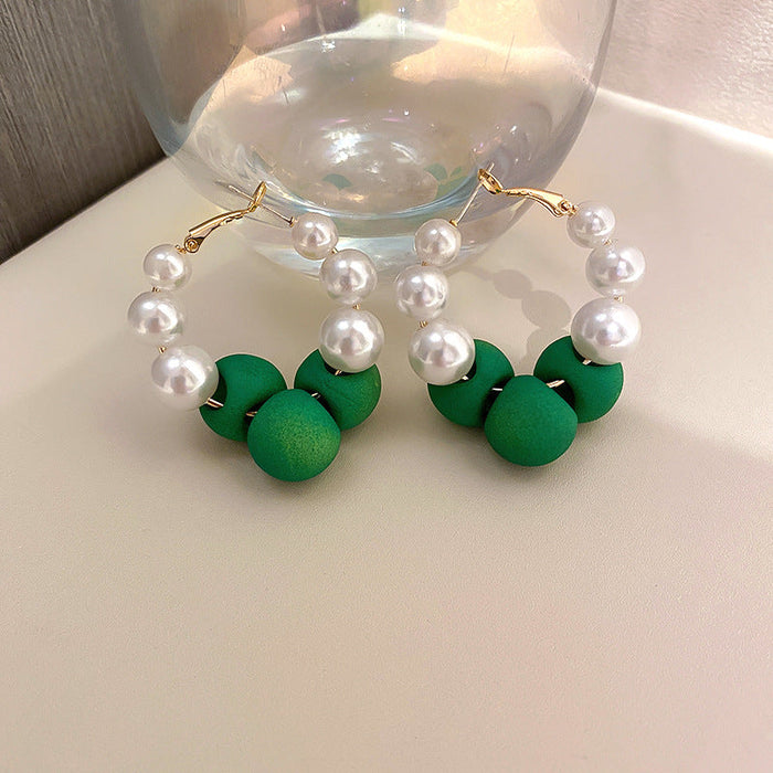 Wholesale pearl green Earrings JDC-ES-BY069 Earrings 宝钰 Green Wholesale Jewelry JoyasDeChina Joyas De China
