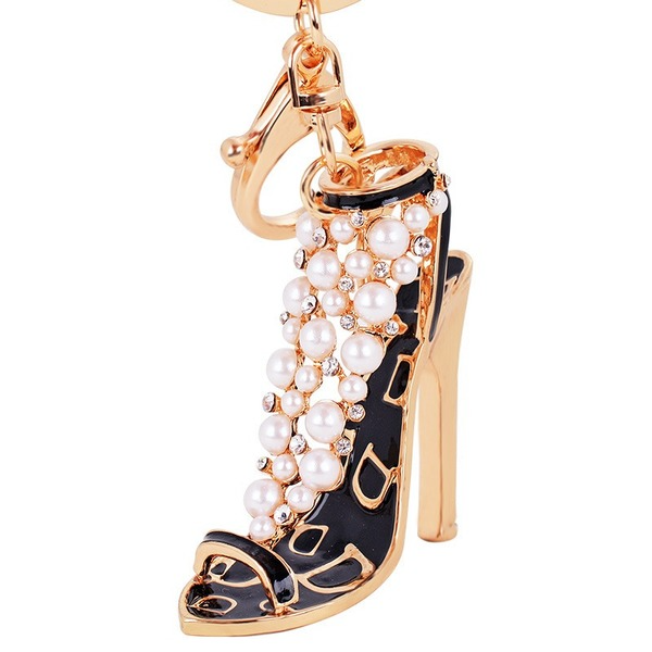 Wholesale pearl high heels zinc alloy Keychains JDC-KC-CH051 Keychains JoyasDeChina Wholesale Jewelry JoyasDeChina Joyas De China