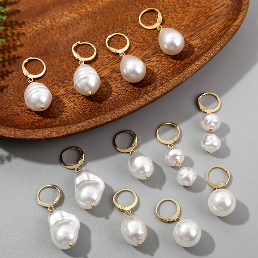 Wholesale pearl irregular alloy earrings JDC-ES-JR008 Earrings JoyasDeChina Wholesale Jewelry JoyasDeChina Joyas De China