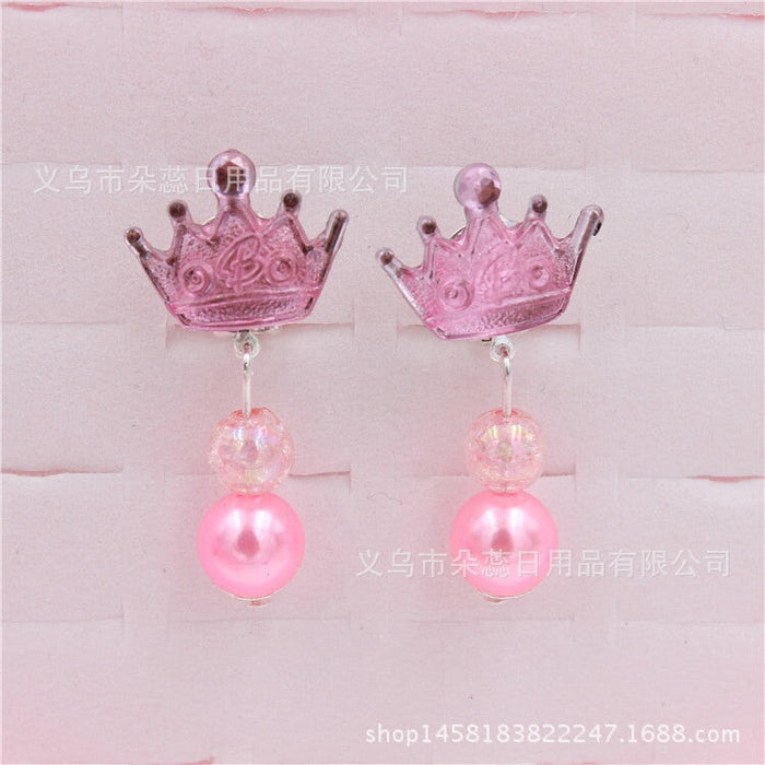Wholesale Pearl Long Glitter Diamond Kids Earless Ear Clip Gift Box Set JDC-ES-Duor002 Earrings 朵蕊 Wholesale Jewelry JoyasDeChina Joyas De China