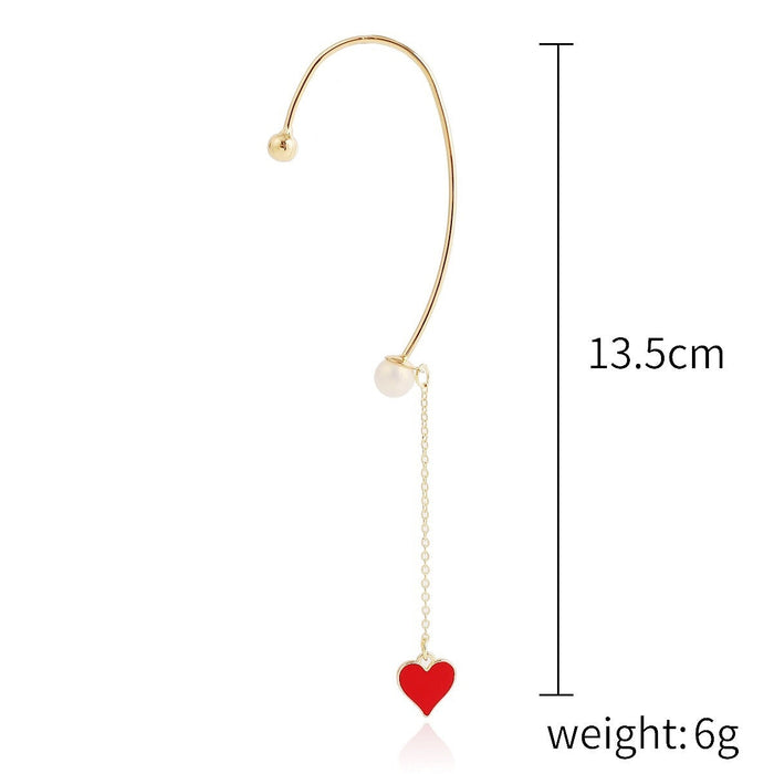 Wholesale pearl love star diamond fringe alloy earhook JDC-ES-ManY008 Earrings 满溢 2 Wholesale Jewelry JoyasDeChina Joyas De China