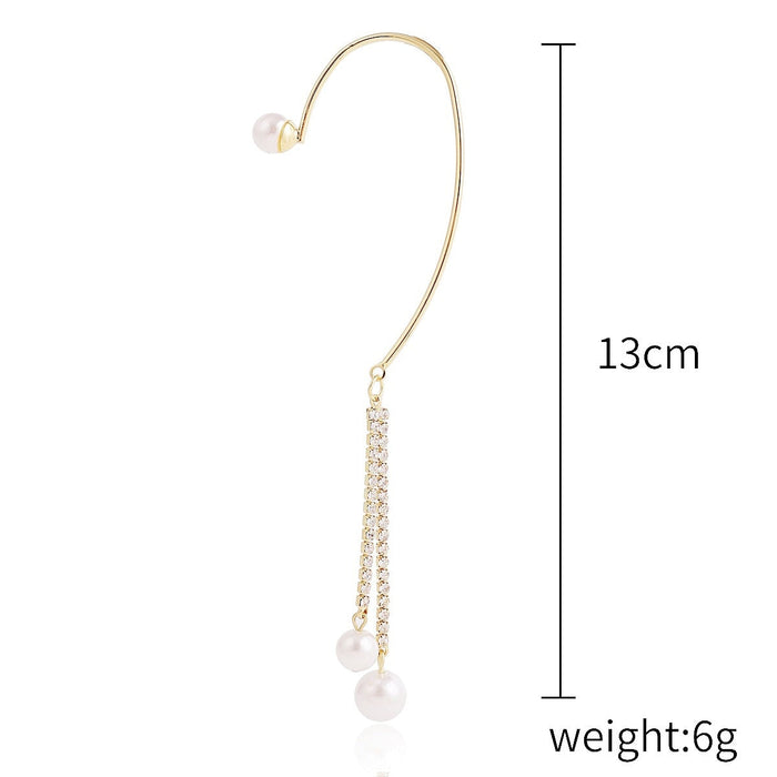 Wholesale pearl love star diamond fringe alloy earhook JDC-ES-ManY008 Earrings 满溢 Wholesale Jewelry JoyasDeChina Joyas De China