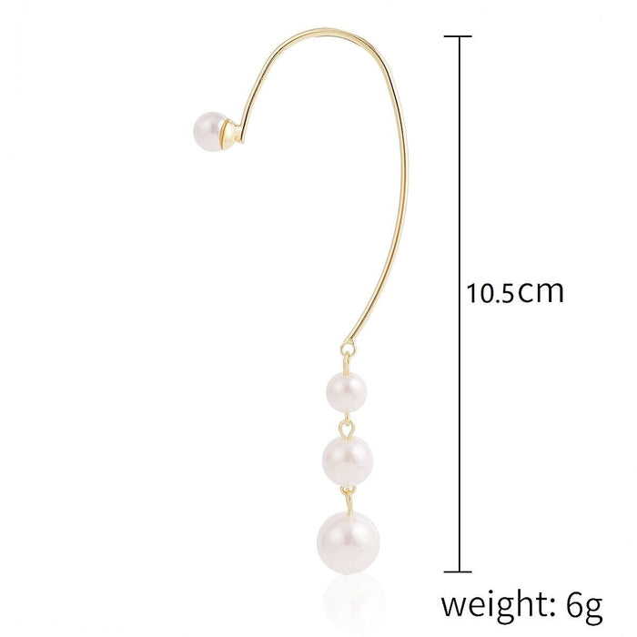 Wholesale pearl love star diamond fringe alloy earhook JDC-ES-ManY008 Earrings 满溢 Wholesale Jewelry JoyasDeChina Joyas De China
