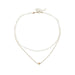 Wholesale pearl metal chain double layer necklace JDC-NE-NZ316 Necklaces 奈珠 Wholesale Jewelry JoyasDeChina Joyas De China