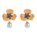 Wholesale Pearl Pendant Flower Alloy Earrings JDC-ES-JQ174 Earrings JoyasDeChina black Wholesale Jewelry JoyasDeChina Joyas De China