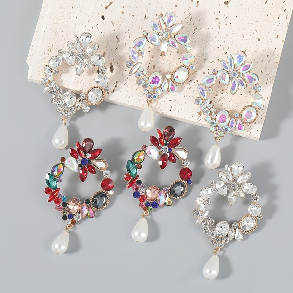 Wholesale pearl pendant geometric alloy earrings JDC-ES-JL046 Earrings JoyasDeChina Wholesale Jewelry JoyasDeChina Joyas De China