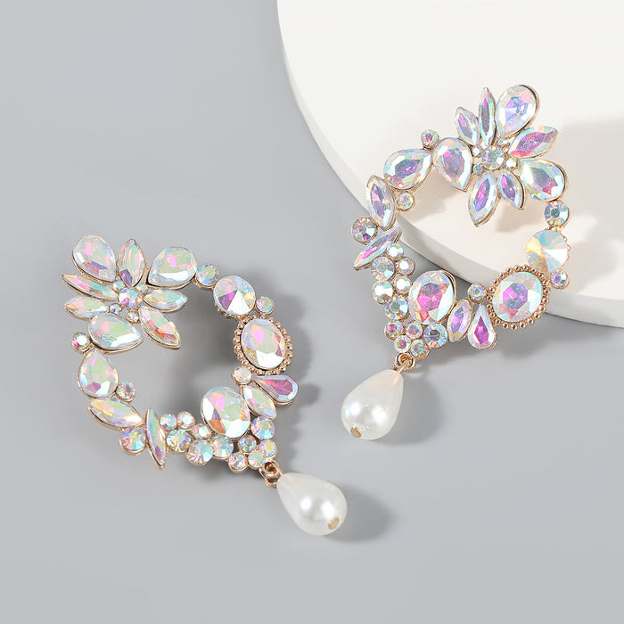 Wholesale pearl pendant geometric alloy earrings JDC-ES-JL046 Earrings JoyasDeChina AB color Wholesale Jewelry JoyasDeChina Joyas De China