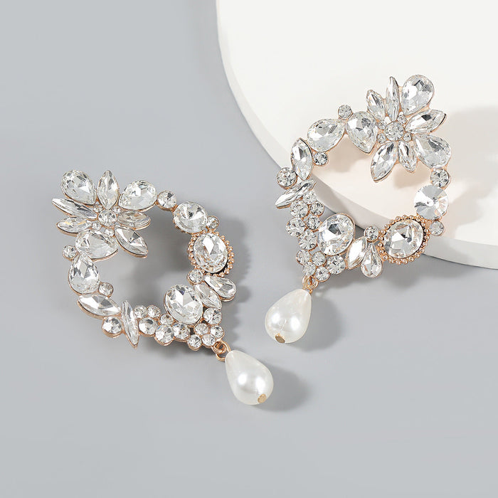 Wholesale pearl pendant geometric alloy earrings JDC-ES-JL046 Earrings JoyasDeChina white Wholesale Jewelry JoyasDeChina Joyas De China