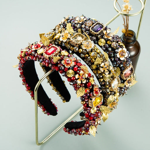 Wholesale Pearl Rhinestone Fabric Alloy Flower Headband JDC-HD-YiS002 Headband 镱森 Wholesale Jewelry JoyasDeChina Joyas De China