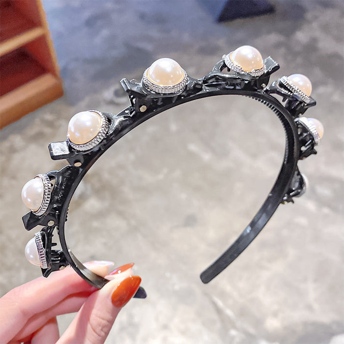 Wholesale Pearl Rhinestone hair hoop JDC-HD-GSHX028 Headband JoyasDeChina 1# semi round pearl Wholesale Jewelry JoyasDeChina Joyas De China