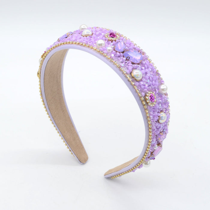 Wholesale Pearl Rhinestone Headband JDC-HD-Yul065 Headband 雨灵 purple Wholesale Jewelry JoyasDeChina Joyas De China
