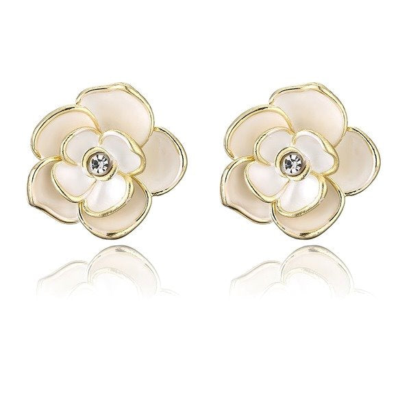 Wholesale Pearl Rose Earrings JDC-ES-BaoS002 Earrings 宝莎莉娜 Wholesale Jewelry JoyasDeChina Joyas De China