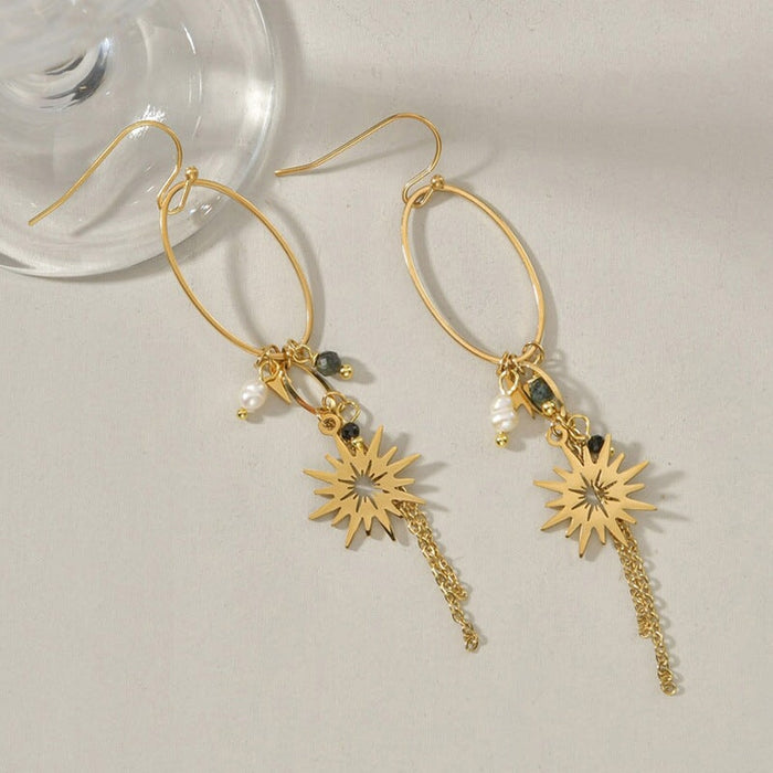 Wholesale pearl shell earrings temperament Turquoise Leaf Earrings JDC-ES-RXSFL009 Earrings 尚芙乐 Wholesale Jewelry JoyasDeChina Joyas De China