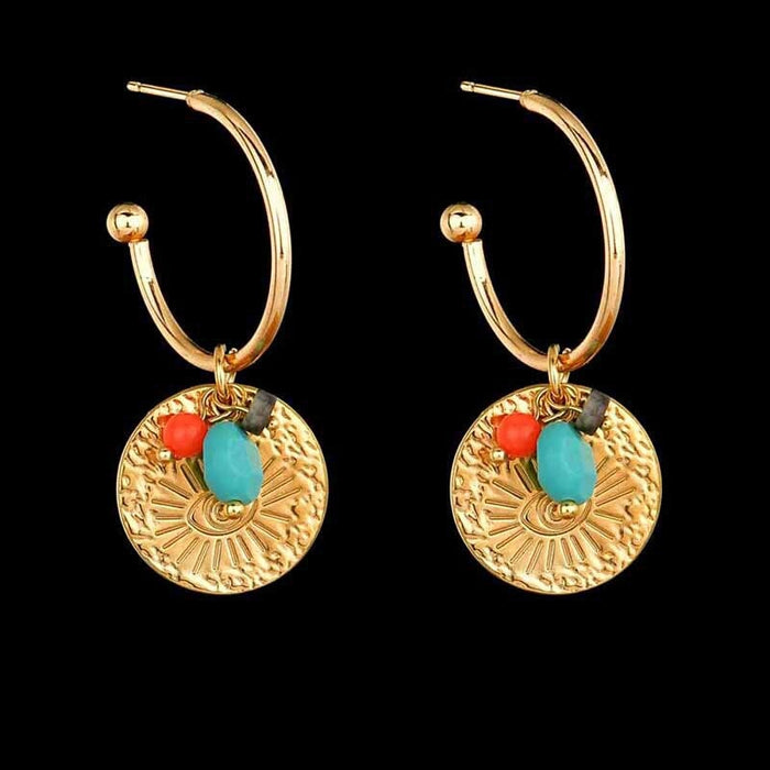 Wholesale pearl shell earrings temperament Turquoise Leaf Earrings JDC-ES-RXSFL009 Earrings 尚芙乐 Wholesale Jewelry JoyasDeChina Joyas De China
