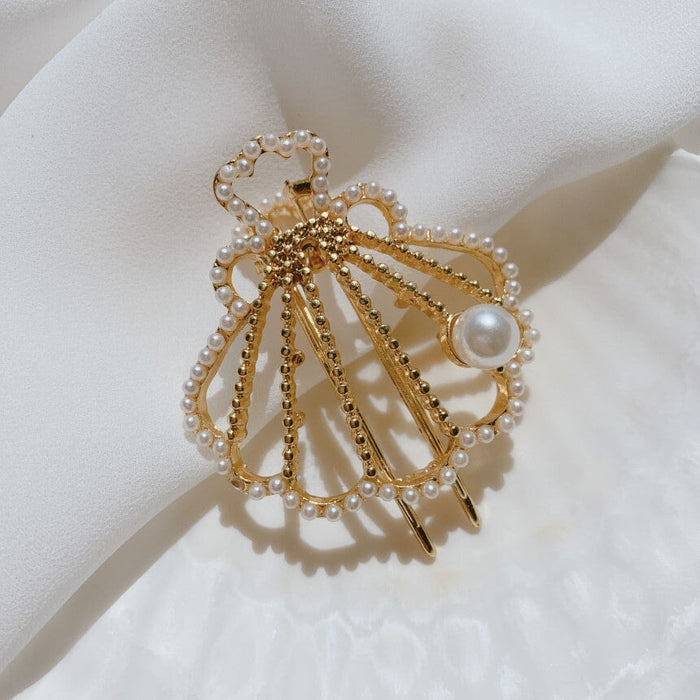 Wholesale pearl shell side clip hairpin JDC-HC-JE002 Hair Clips 璟恩 Wholesale Jewelry JoyasDeChina Joyas De China
