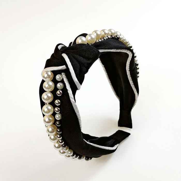 Wholesale pearl side fabric headband JDC-HD-O389 Headband 潮炫 Wholesale Jewelry JoyasDeChina Joyas De China