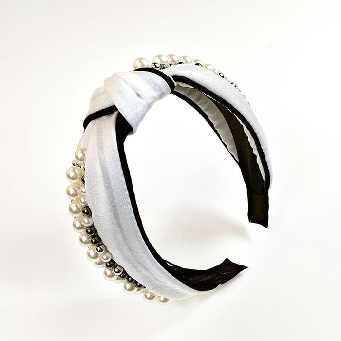 Wholesale pearl side fabric headband JDC-HD-O389 Headband 潮炫 Wholesale Jewelry JoyasDeChina Joyas De China