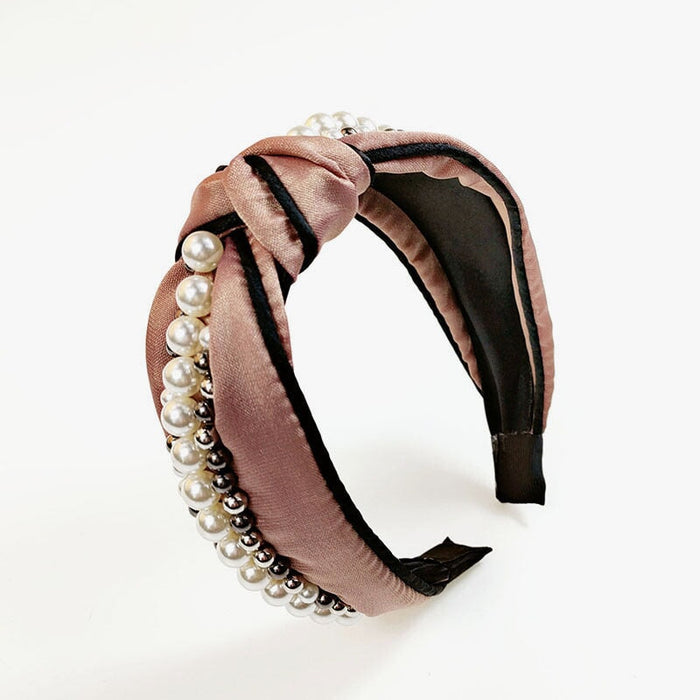 Wholesale pearl side fabric headband JDC-HD-O389 Headband 潮炫 5 Wholesale Jewelry JoyasDeChina Joyas De China