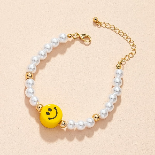 Wholesale pearl smiley face resin bracelet JDC-BT-AYN008 Bracelet JoyasDeChina Wholesale Jewelry JoyasDeChina Joyas De China