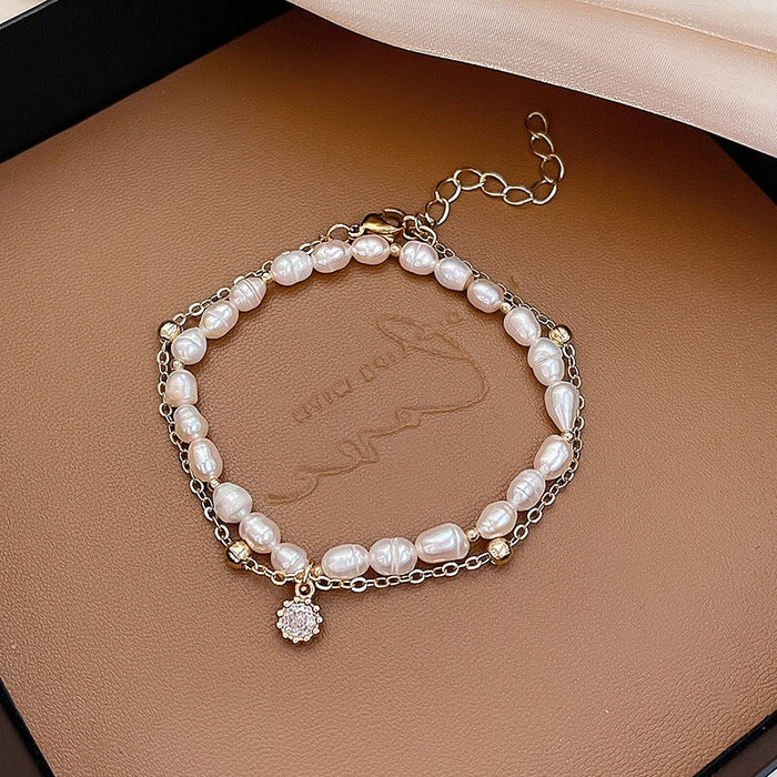 Wholesale Pearl Titanium Steel Bracelet JDC-BT-HanJ002 Bracelet 韩爵 S138 gold 1 Wholesale Jewelry JoyasDeChina Joyas De China