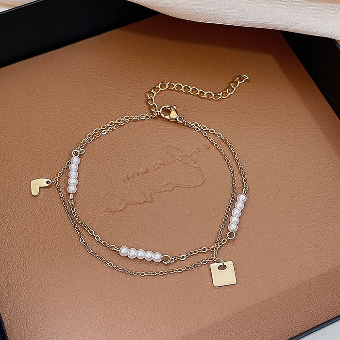 Wholesale Pearl Titanium Steel Bracelet JDC-BT-HanJ002 Bracelet 韩爵 S141 gold 1 Wholesale Jewelry JoyasDeChina Joyas De China