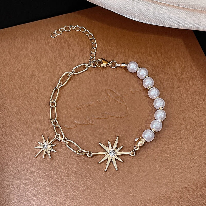 Wholesale Pearl Titanium Steel Bracelet JDC-BT-HanJ003 Bracelet 韩爵 S133 gold Wholesale Jewelry JoyasDeChina Joyas De China