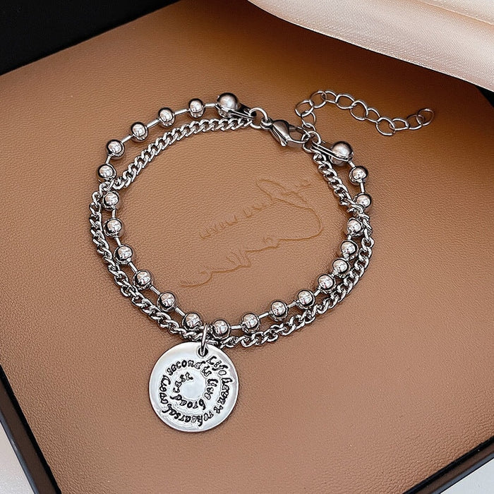 Wholesale Pearl Titanium Steel Bracelet JDC-BT-HanJ005 Bracelet 韩爵 S056 silver Wholesale Jewelry JoyasDeChina Joyas De China