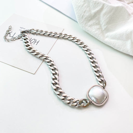 Wholesale Pearl Titanium Steel Necklace JDC-NE-ChenY009 Necklaces 晨远 Wholesale Jewelry JoyasDeChina Joyas De China