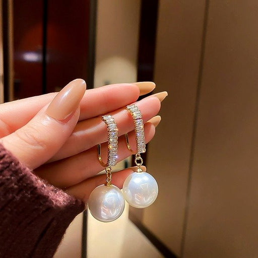Wholesale pearl white Earrings JDC-ES-BY-015 Earrings 宝钰 Wholesale Jewelry JoyasDeChina Joyas De China