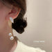 Wholesale pearl white Leaf alloy Earrings JDC-ES-BY064 Earrings 宝钰 Wholesale Jewelry JoyasDeChina Joyas De China