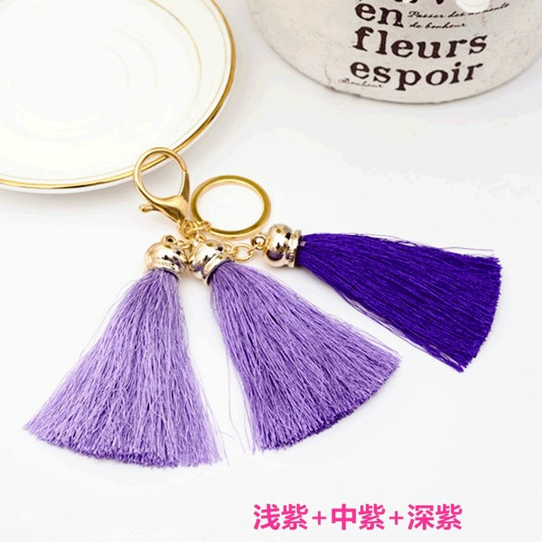 Wholesale pendant 3 head ice silk tasser key chain JDC-KC-LR101 keychains JoyasDeChina Wholesale Jewelry JoyasDeChina Joyas De China