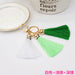 Wholesale pendant 3 head ice silk tasser key chain JDC-KC-LR101 keychains JoyasDeChina White+light green+dark green. Wholesale Jewelry JoyasDeChina Joyas De China