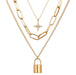 Wholesale pendant thick chain necklace JDC-NE-XC214 NECKLACE JoyasDeChina golden Wholesale Jewelry JoyasDeChina Joyas De China