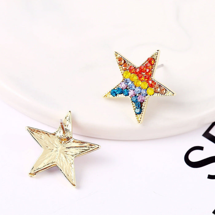 Wholesale pentagram diamond pearl flower butterfly alloy earrings JDC-ES-ManY017 Earrings 满溢 Wholesale Jewelry JoyasDeChina Joyas De China