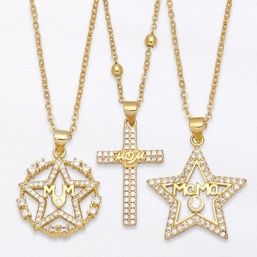 Wholesale pentagram Mother's Day Necklace JDC-NE-AOS001 Necklaces 翱昇 Wholesale Jewelry JoyasDeChina Joyas De China