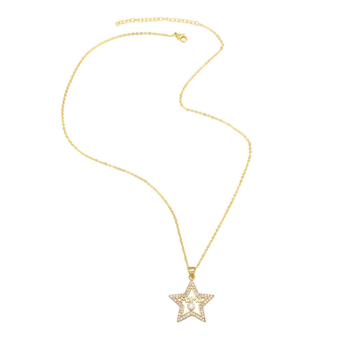 Wholesale pentagram Mother's Day Necklace JDC-NE-AOS001 Necklaces 翱昇 Wholesale Jewelry JoyasDeChina Joyas De China