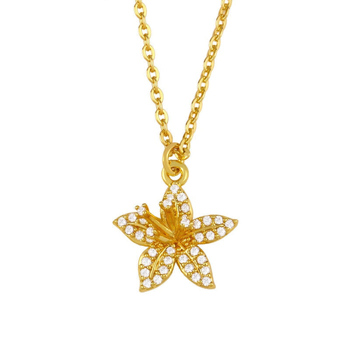 Wholesale personalized flower 18K Gold Necklace JDC-NE-AS569 Necklaces 翱昇 huaduo Wholesale Jewelry JoyasDeChina Joyas De China